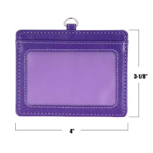  Badge Holder with Zip, Wisdompro 2-Sided PU Leather