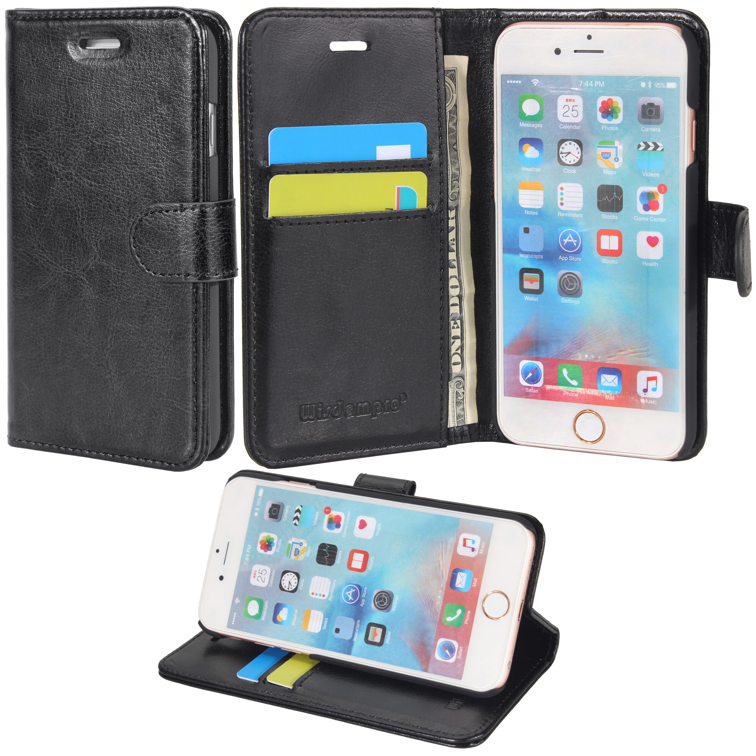 SHIELDON iPhone 13 Pro Wallet Case, iPhone 13 Pro Genuine Leather Cover  with RFID Blocking, Book Folio Flip Kickstand, Magnetic Closure for iPhone  13 Pro 6.1-inch 5G